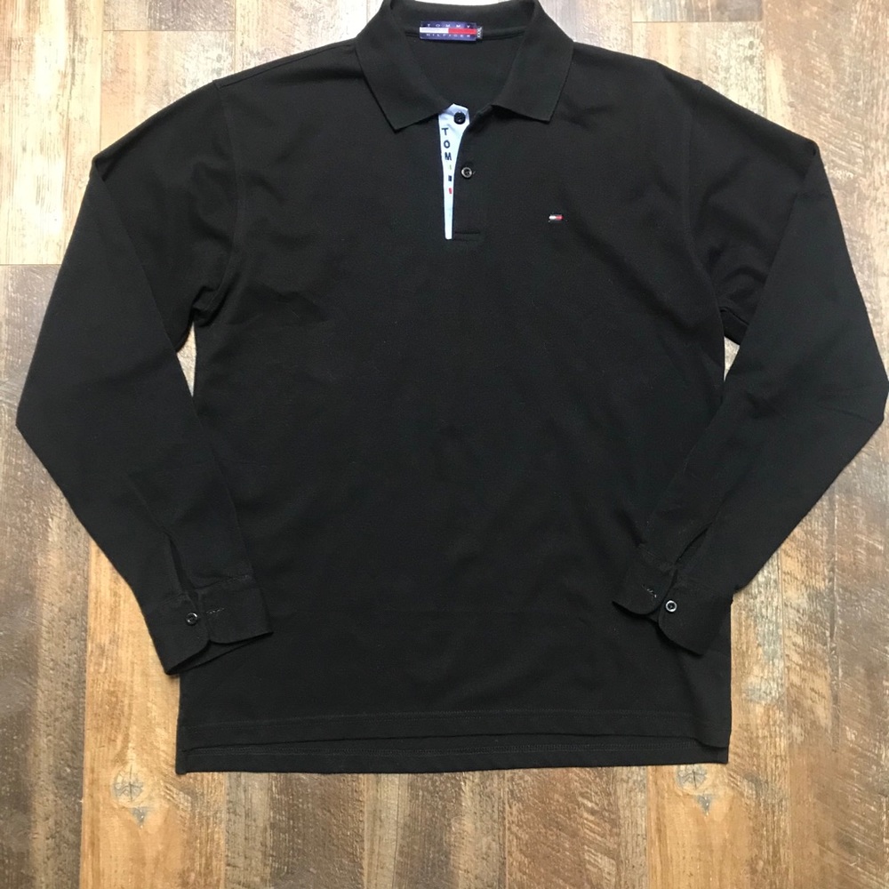 Tommy Hilfiger Long Sleeve Polo Black Men XXXL